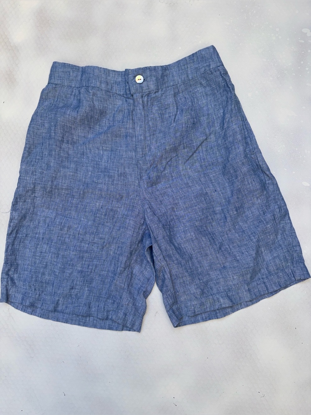 Tahari Blue Linen High Rise Shorts Classic Preppy Summer Style Women’s Small 4 6